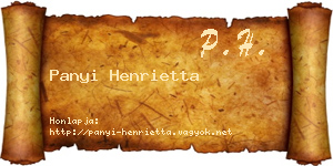 Panyi Henrietta névjegykártya